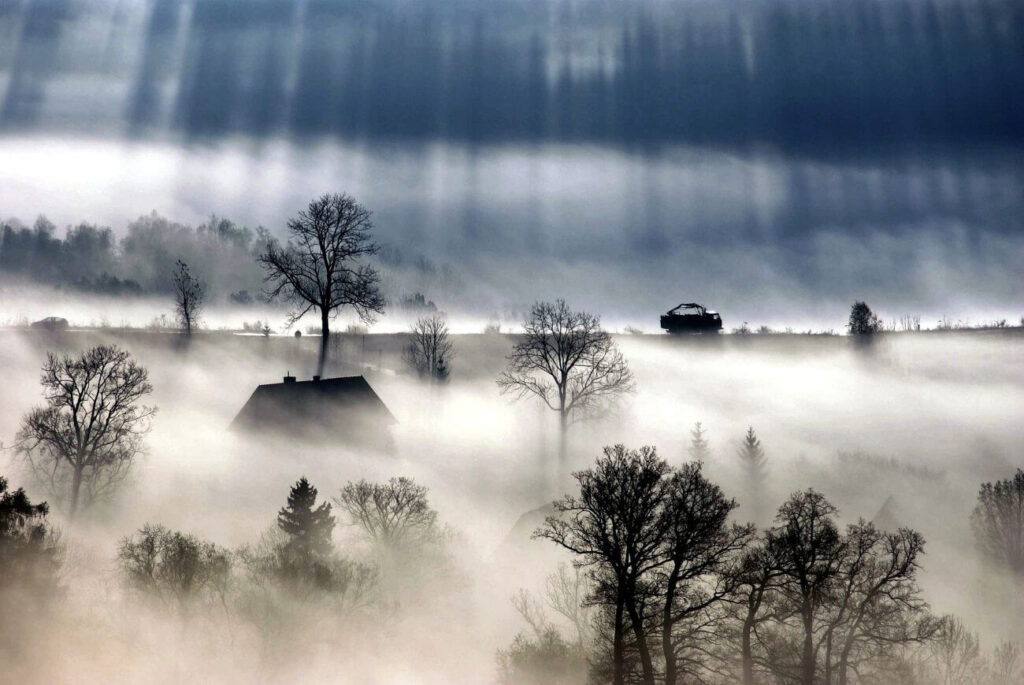 Góry Kaczawskie mgła