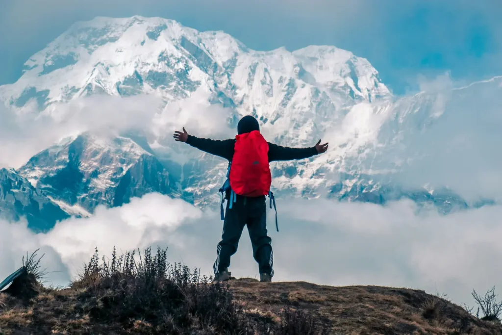 Annapurna widok z innego szczytu