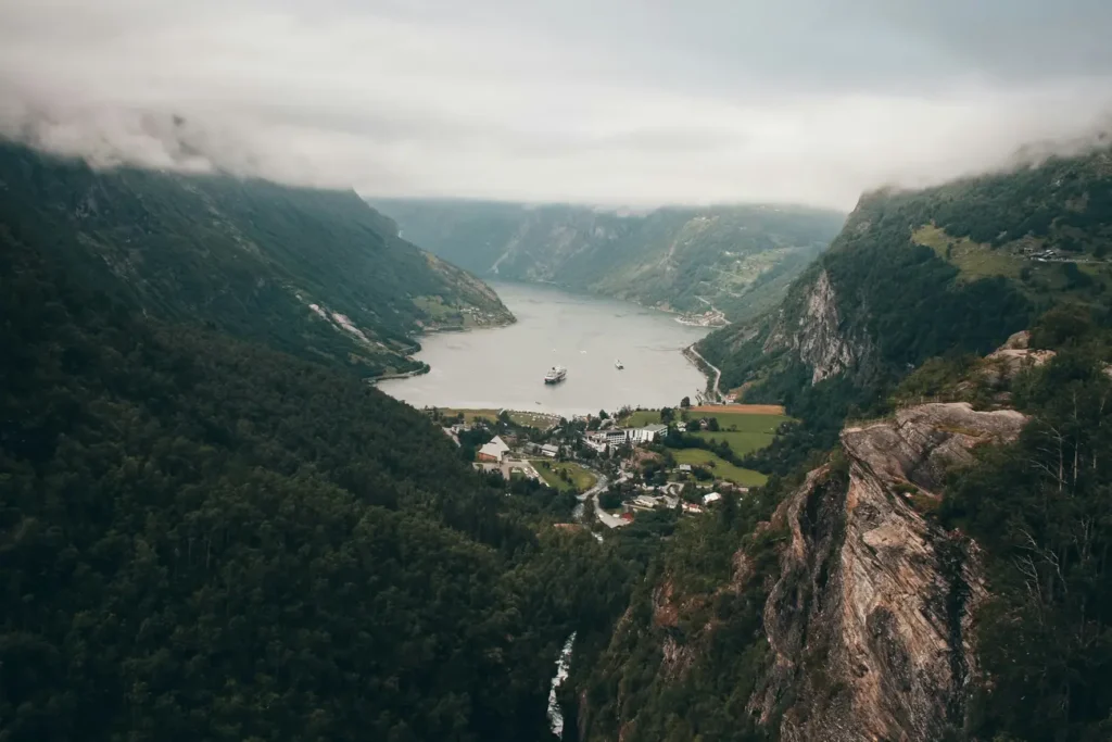 Geirangerfjorden z lotu ptaka